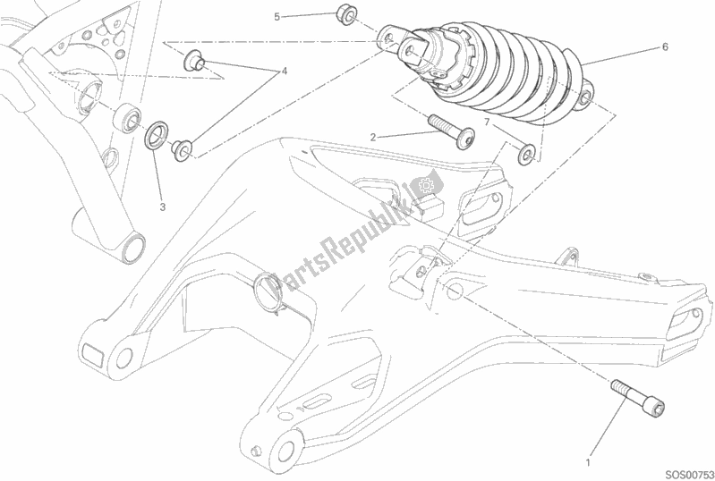 Todas las partes para Sospensione Posteriore de Ducati Scrambler Icon USA 803 2015